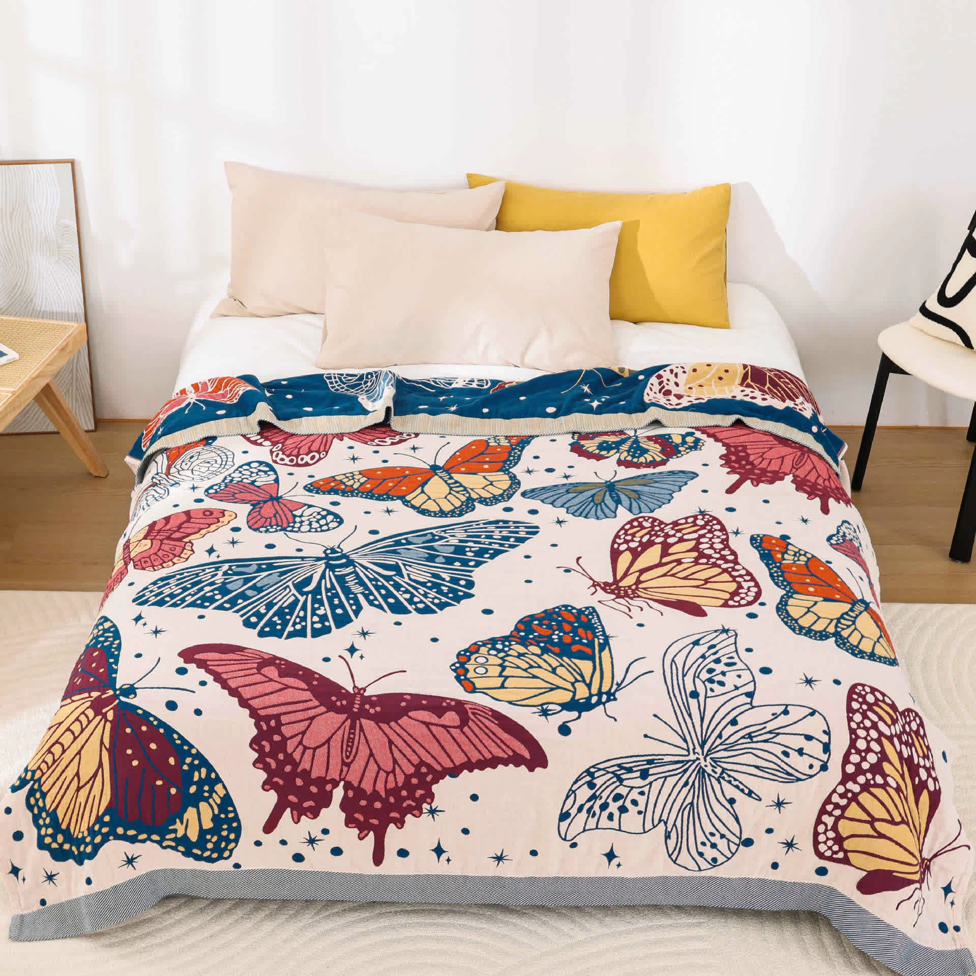 Exclusive Cotton Gauze Butterfly Lightweight Quilt Relaxed