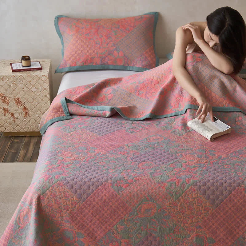 Next-Generation Floral Cotton Gauze Retro Style Quilt Original