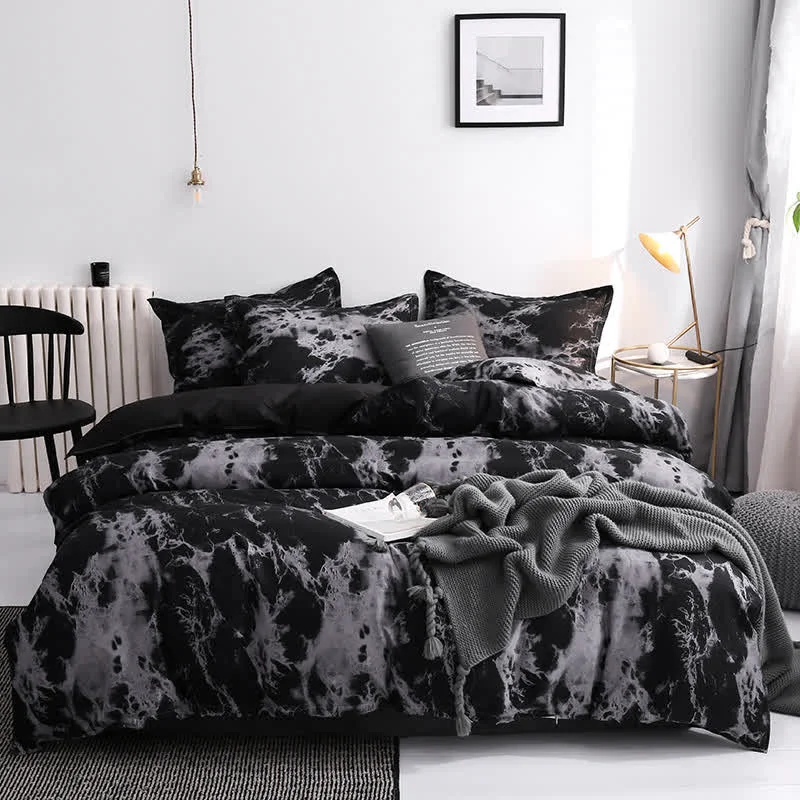 Durable Modern Marble Pattern Comfy Bedding Set 3PCS Convenient