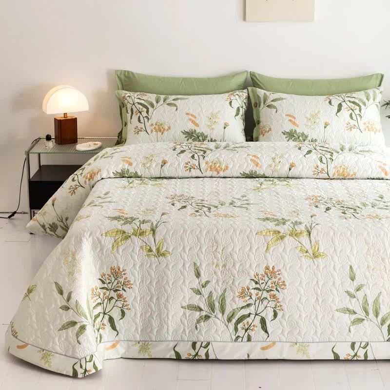 Premium Material Pure Cotton Elegant Floral Quilted Bedding Reliable