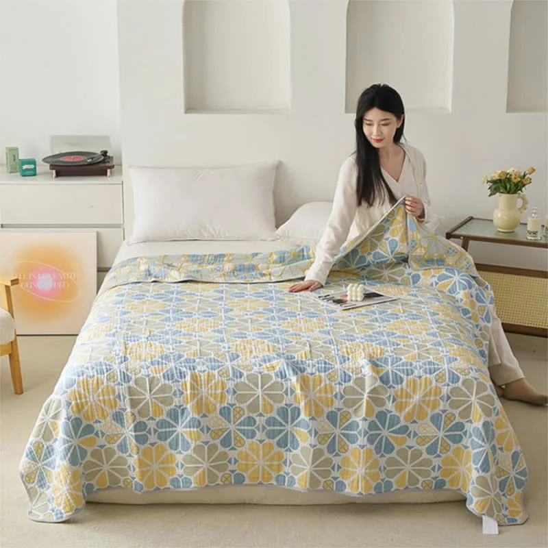 Artisan Floral Six Layers Cotton Gauze Summer Quilt Healthy