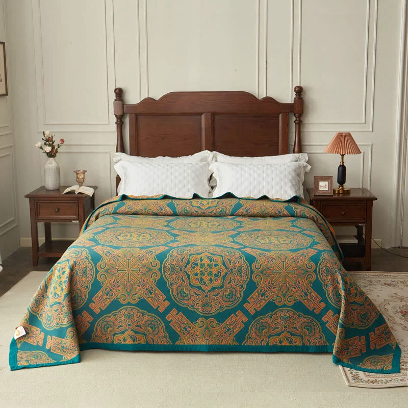 Pure Boho Flower Bamboo Fiber Reversible Coverlet Outstanding