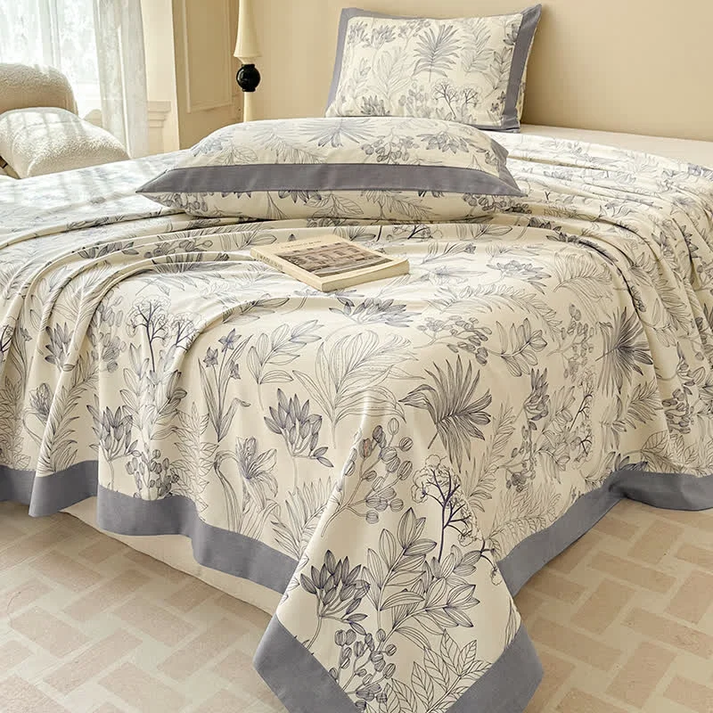 Contemporary Pure Cotton Pastoral Style Luxurious Coverlet Breathable