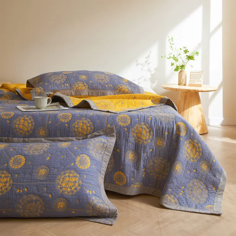 Dependable Rustic Dandelion Cotton Gauze Soft Quilt Exceptional