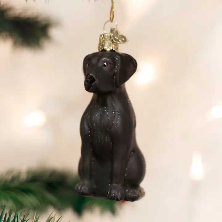 First-Class Handcrafted Black Labrador Glass Christmas Ornament Elegant