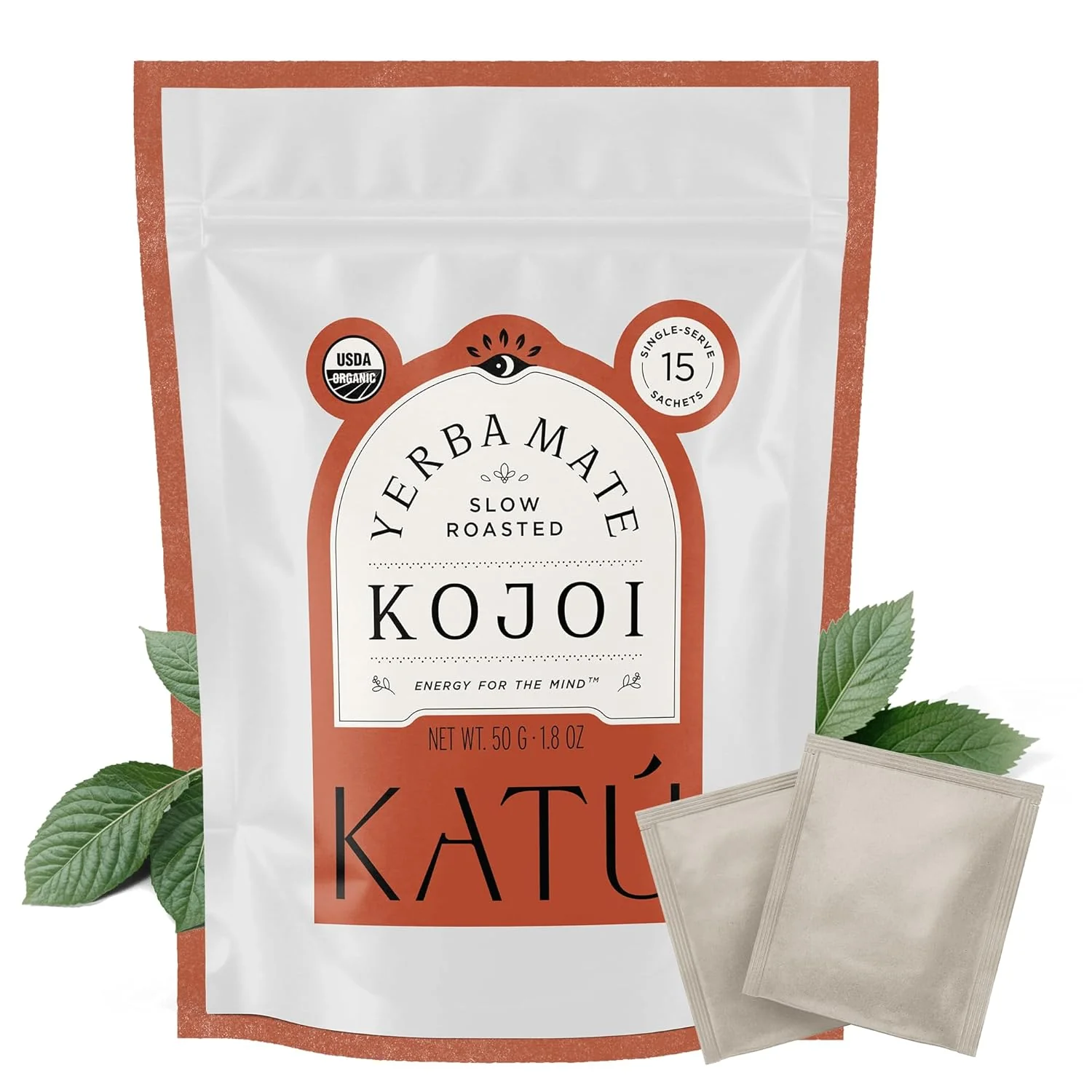 Smooth Katú Kojoi Tea Bags - Premium USDA Organic Yerba Mate Tea Slow Roasted Unsmoked Air Dried Loose-Leaf Aged Natural Energy - 15 Count Fine