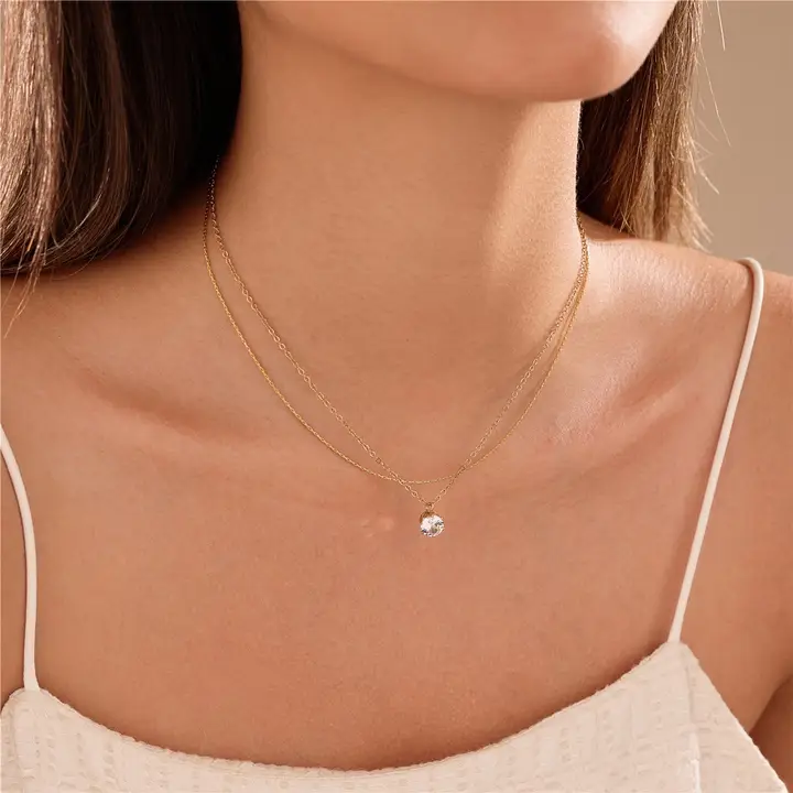 Traditional Tarnish- Layered Rhinestone Necklace Outstanding