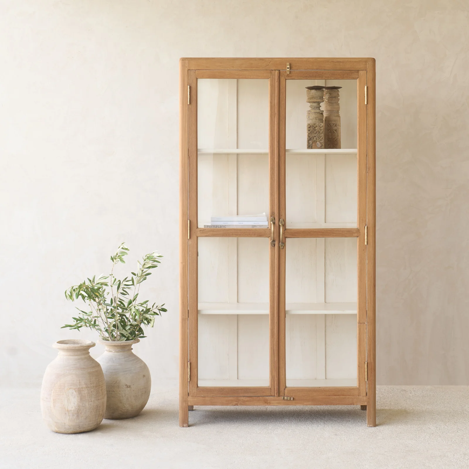 Detailed Vintage Large Cabinet Natural Authentic