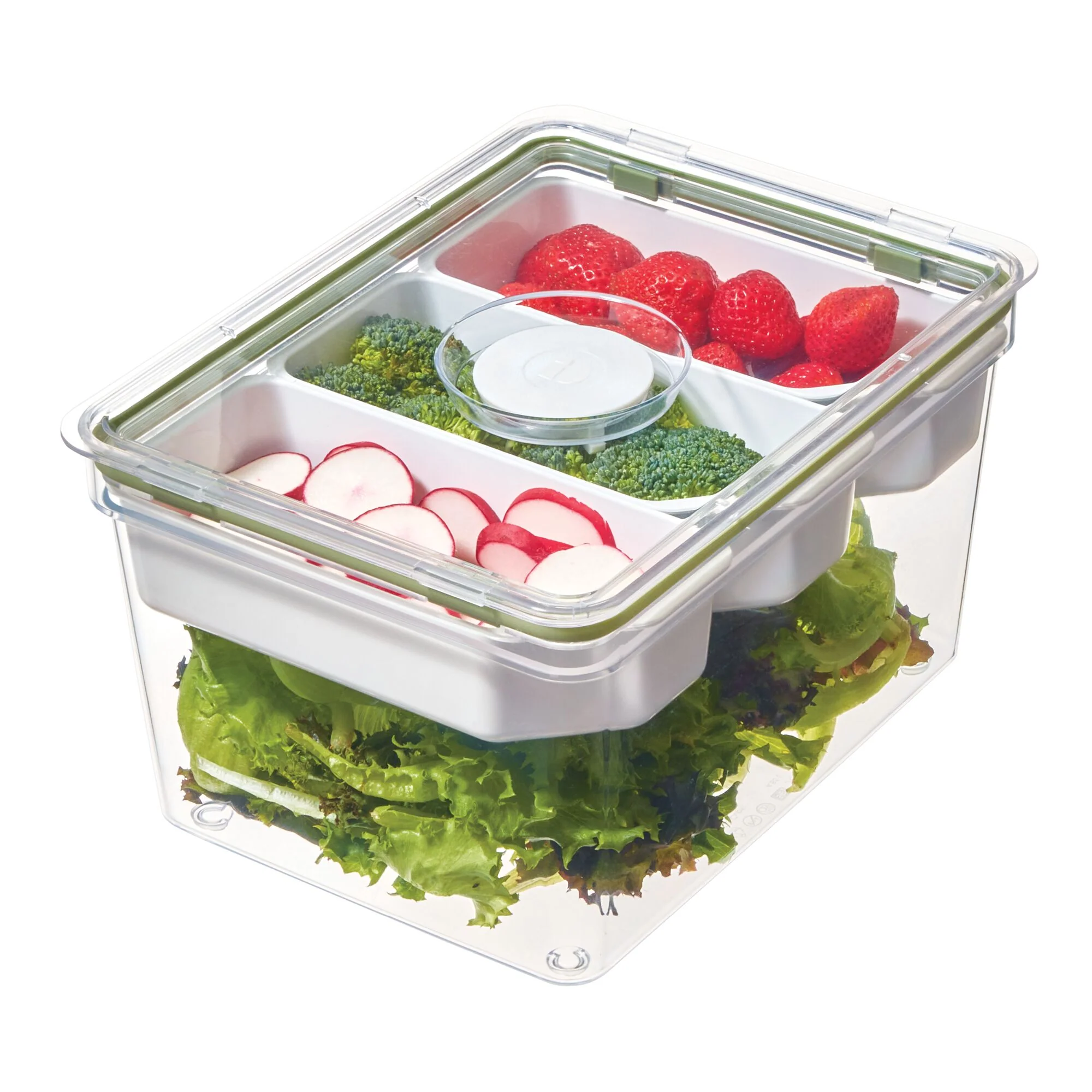 Outstanding iDesign Large Produce Bin with 3 Dividers made with Recycled Plastic Luxury
