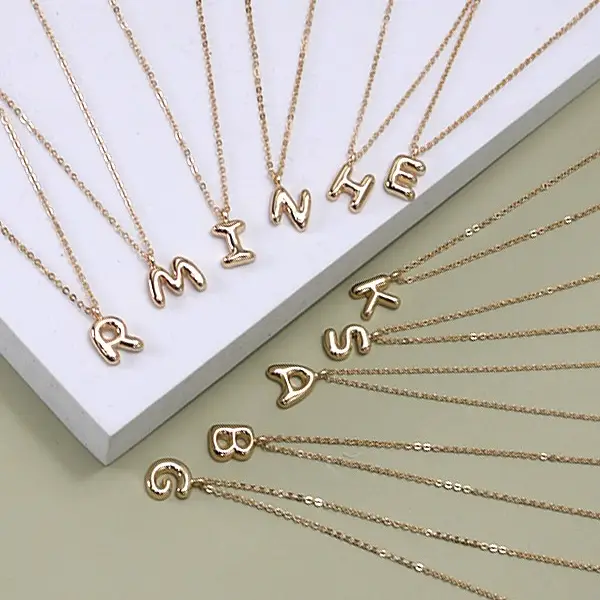 Original Gold Balloon Initial Necklace Stylish