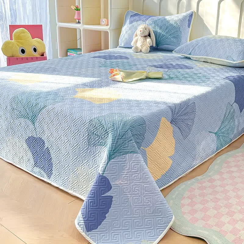 Detailed Pure Cotton Ginkgo Leaf Decorative Coverlet Genuine