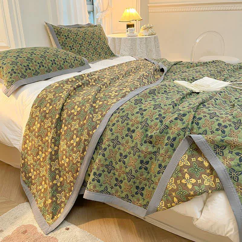 Practical Pastoral Pure Cotton Quilted Coverlet Verified