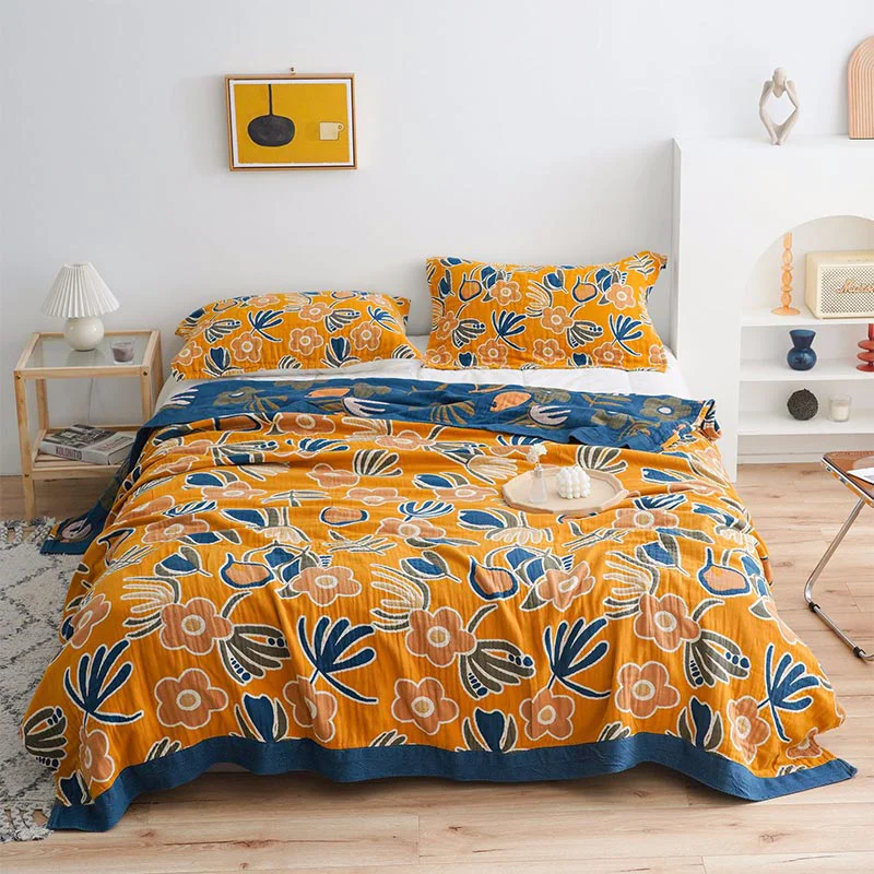 Excellent Ownkoti Bohemian Flower Print Double-Sided Quilt World-Class