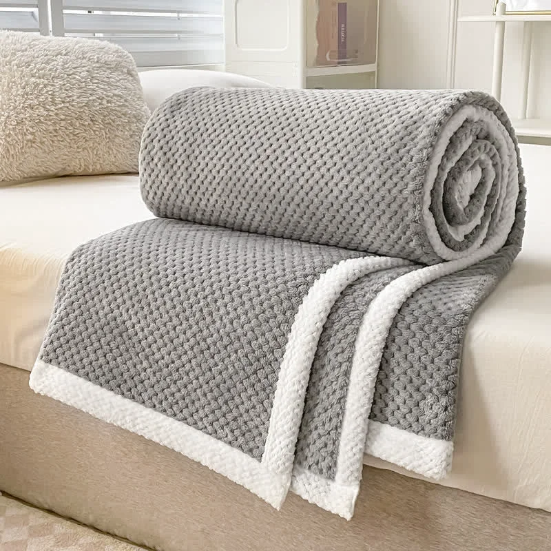 Smart Solid Color Soft Reversible Fleece Blanket Eco-Friendly