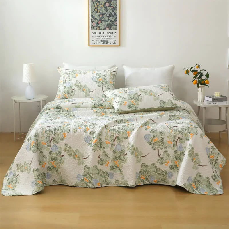 User-Friendly Pure Cotton Rustic Tree Quilted Bedding Fine