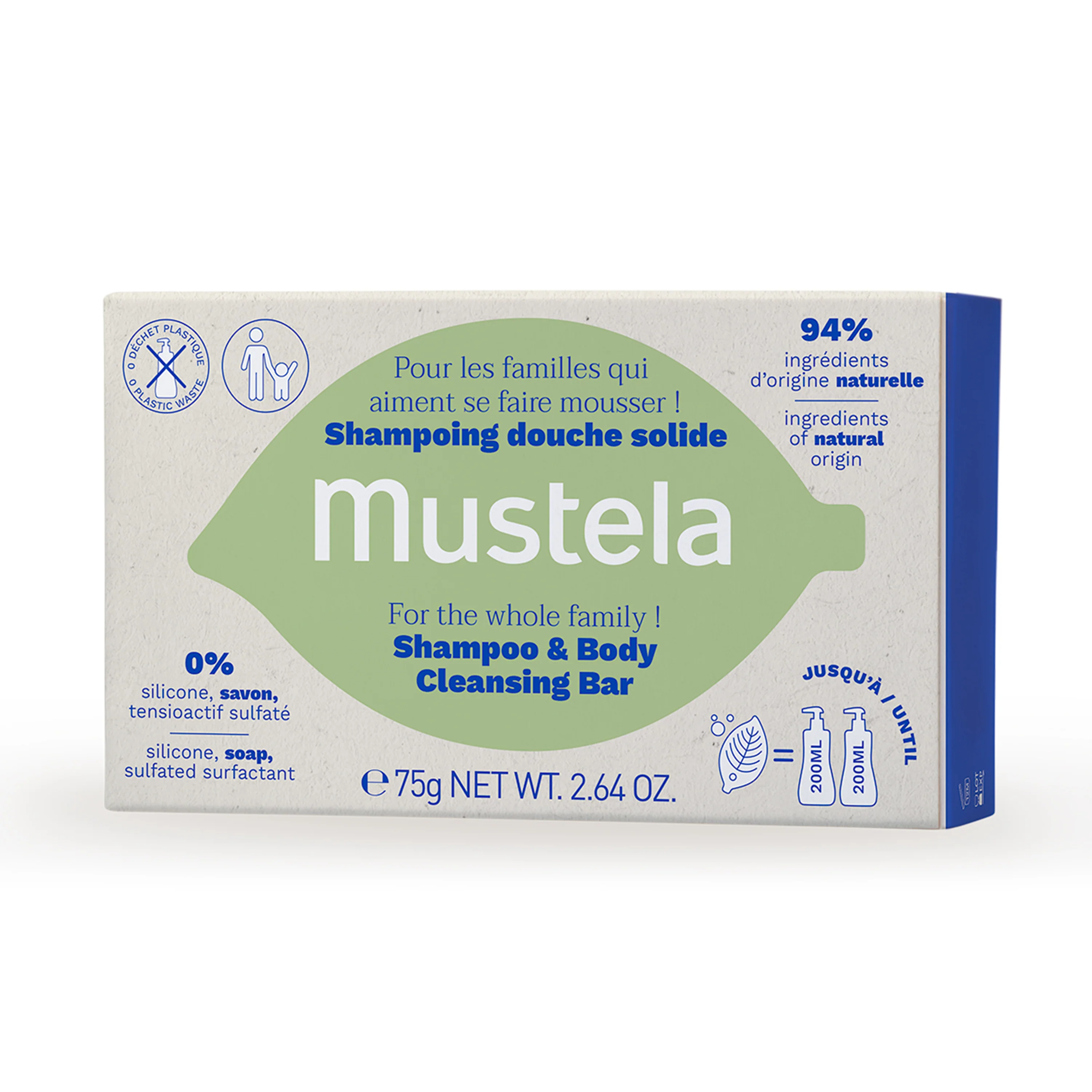 Environmentally Friendly Mustela Shampoo Body Cleansing Bar Natural