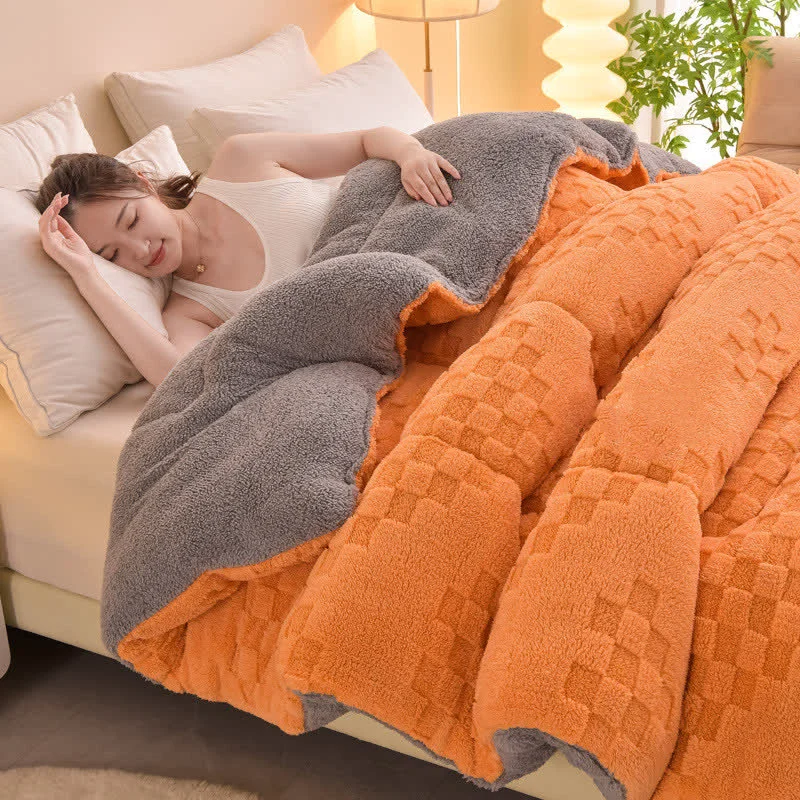 Top-Quality Winter Sherpa Warm Blanket with Quilt Core Pure