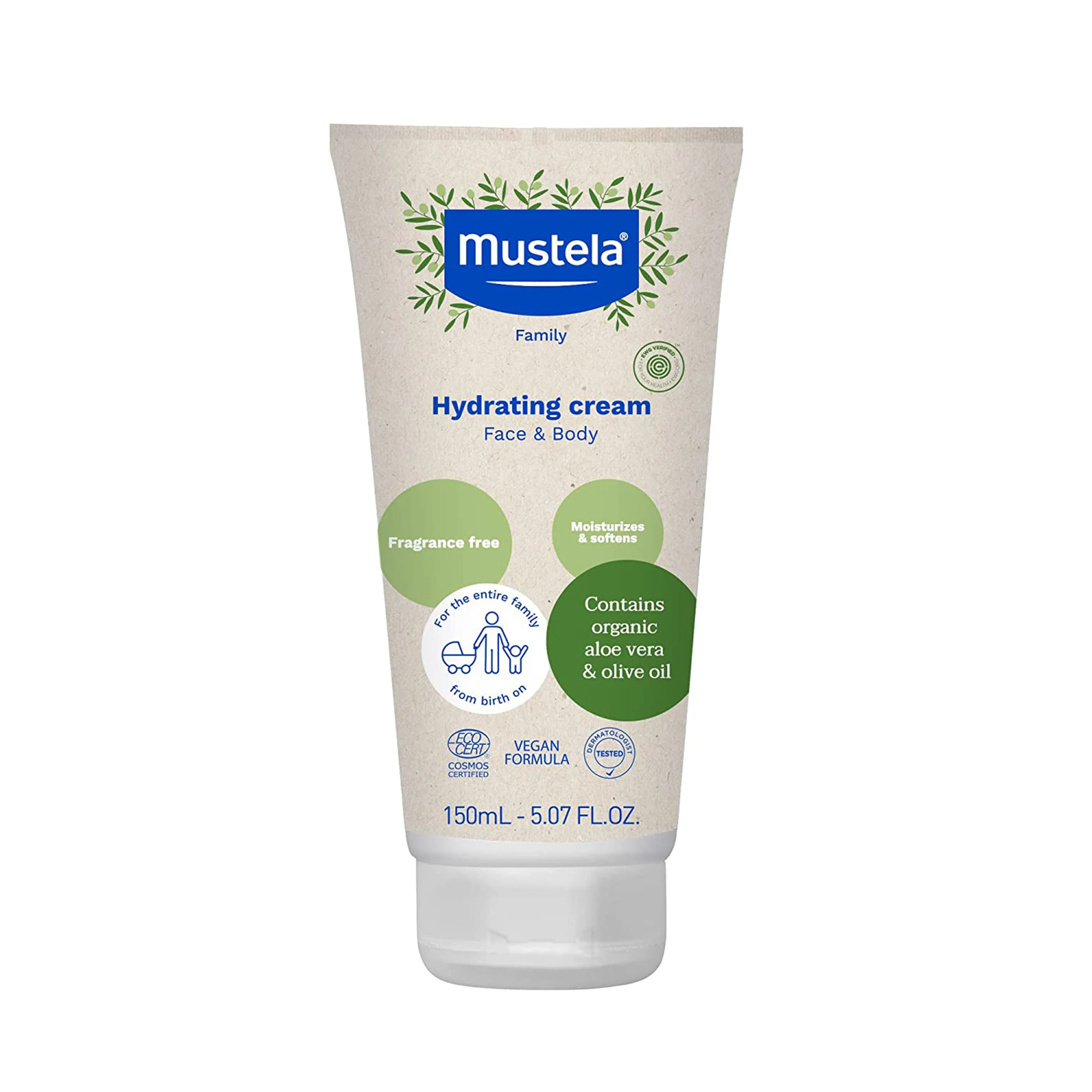 Fast Mustela Organic Hydrating Cream with Olive Oil and Aloe Breathable