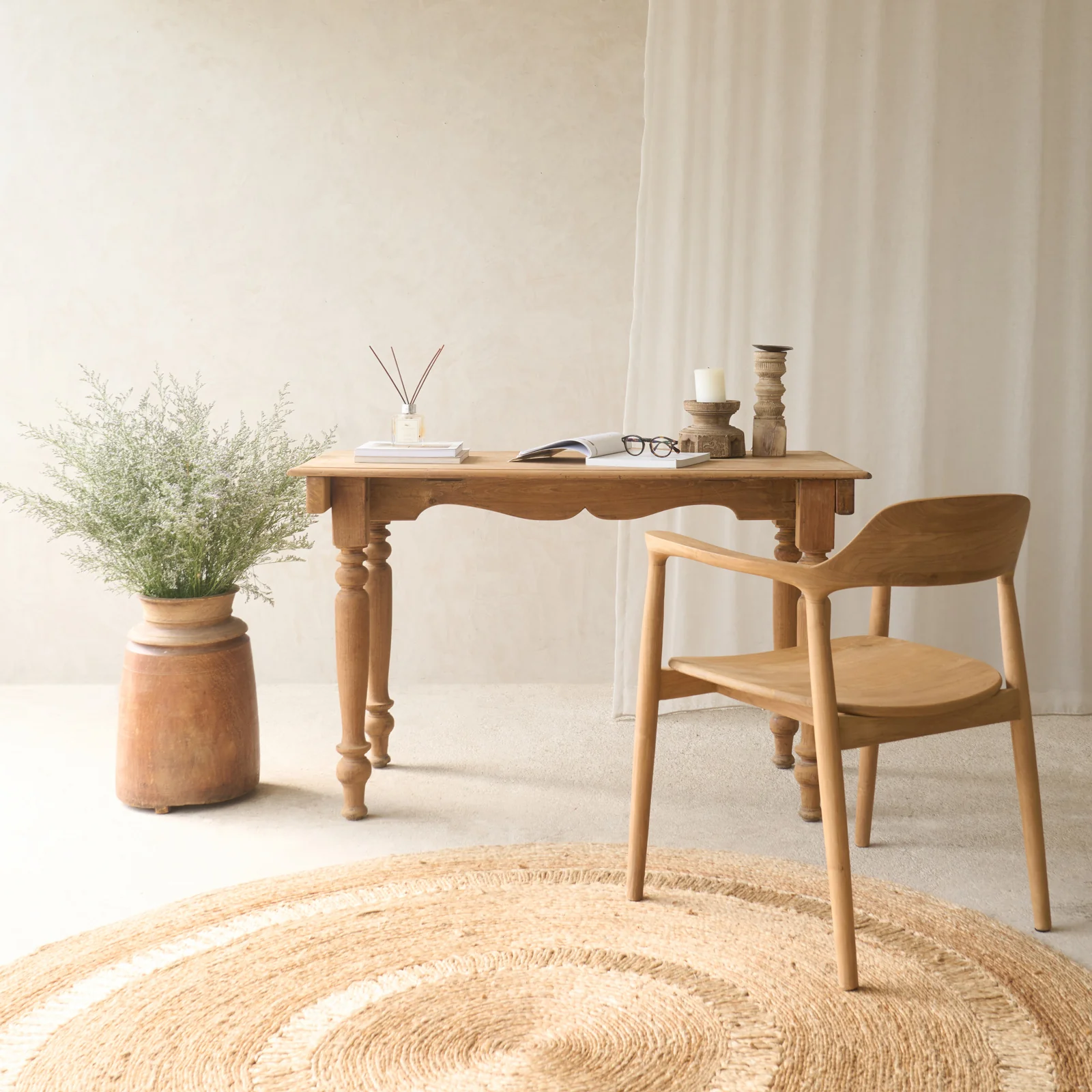 Refined Vintage Teak Desk Practical