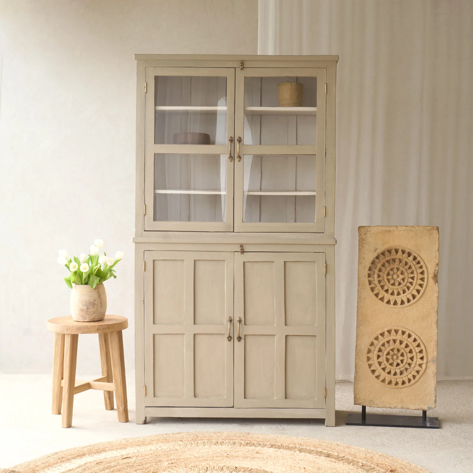 Specialty Vintage Large Cabinet Linen Stylish