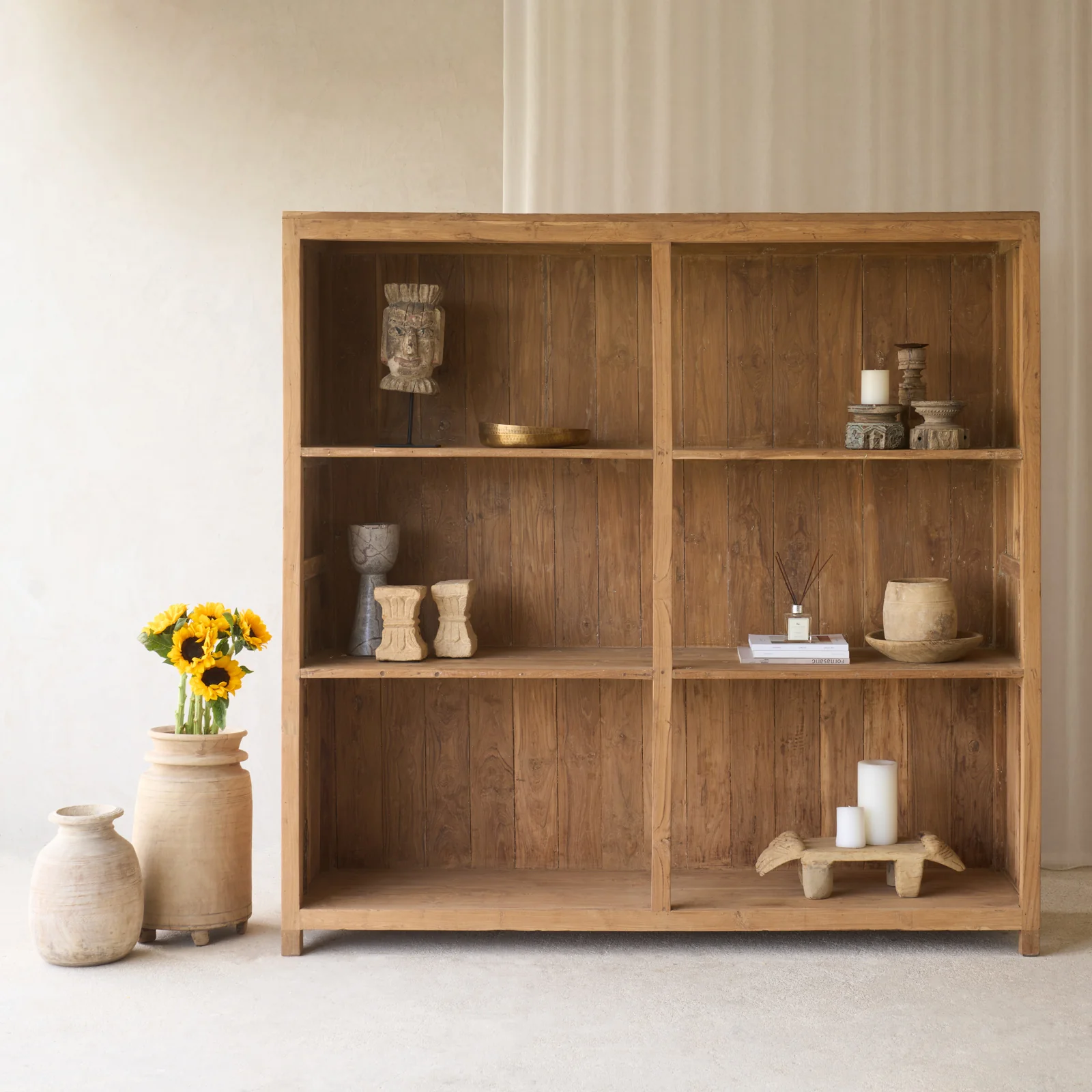 Easy-to-Use Vintage Large Shelf Natural Enhanced
