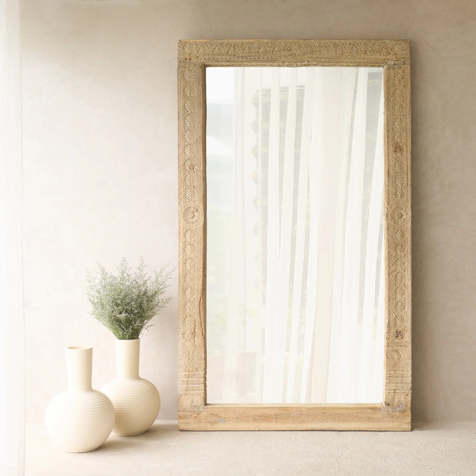Elite Vintage Floral Carved Mirror C Easy-to-Use