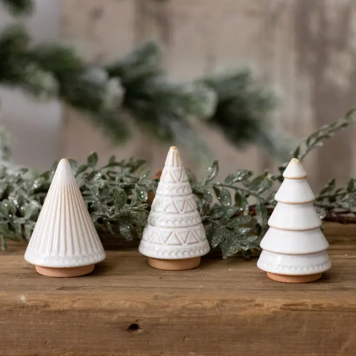 Trendy White Reactive Glaze Ceramic Mini Christmas Trees Reliable