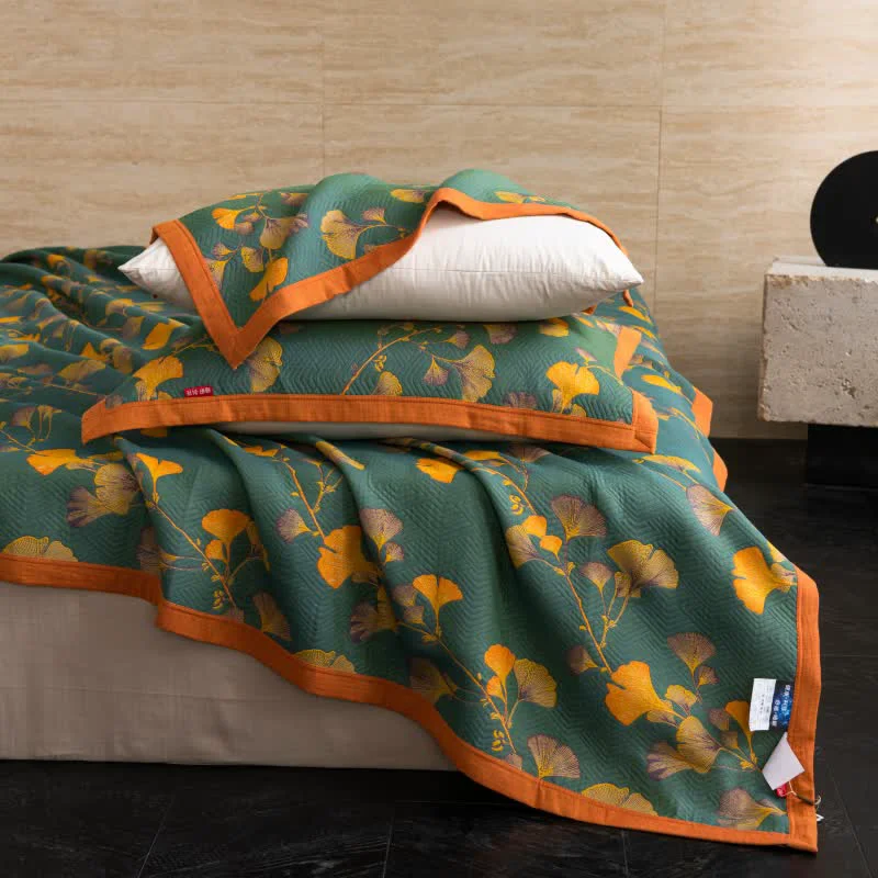 Recyclable Luxurious Cotton Gauze Ginkgo Leaf Quilt Soft