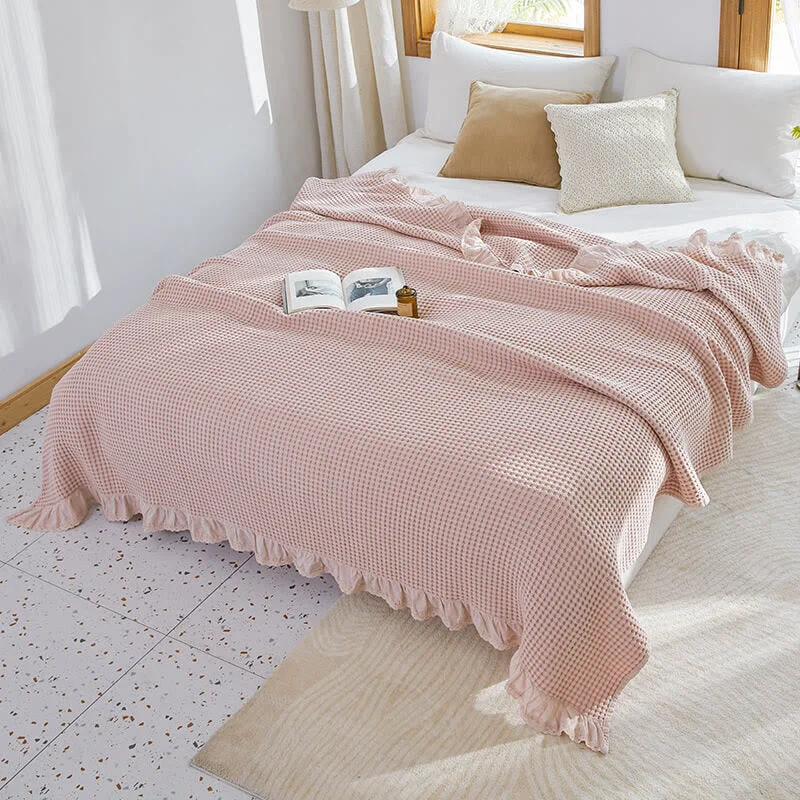 Solid Ownkoti Waffle Weave Sofa Blanket Comfortable Quilt Contemporary