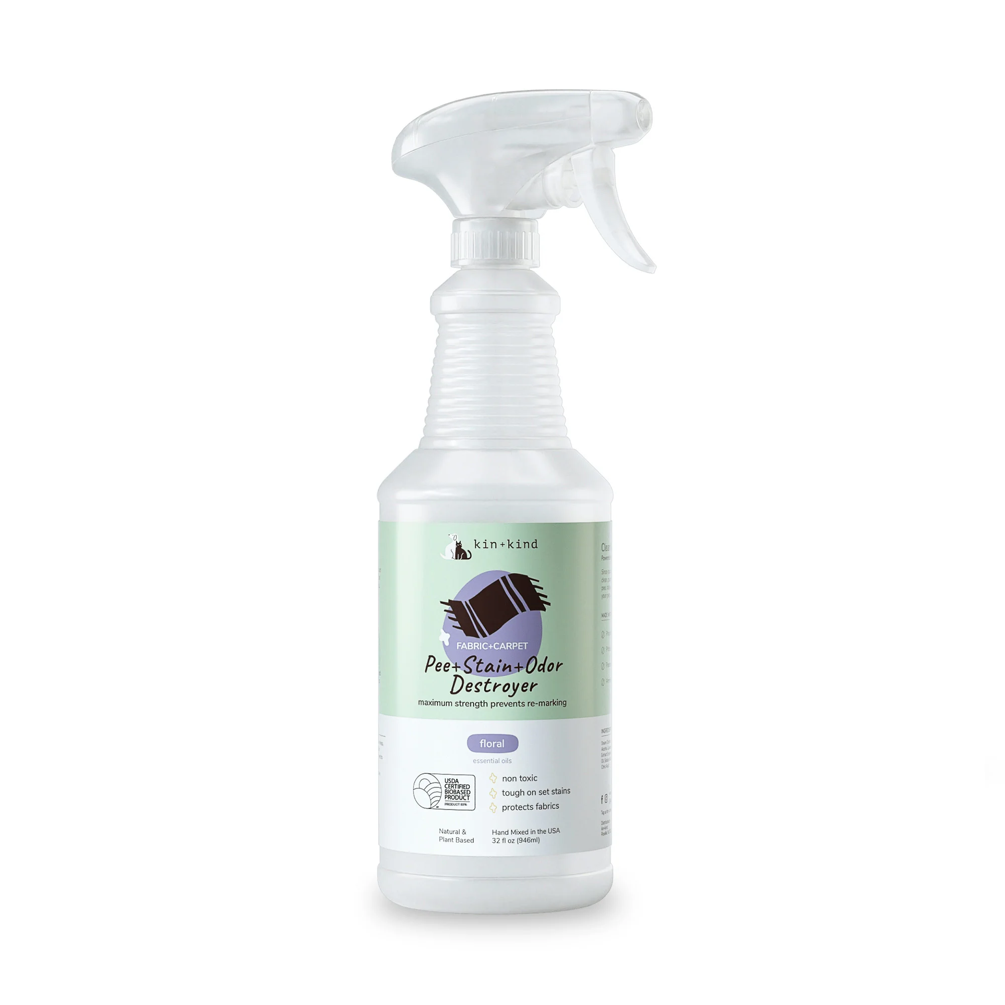 Efficient kin kind Pet Pee Stain Odor Remover Spray for Carpets and Fabrics Long-Lasting