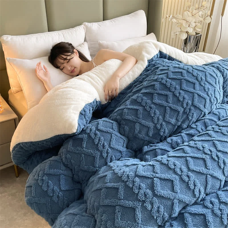 Environmentally Friendly Jacquard Solid Color Comfy Fluffy Blanket Smart