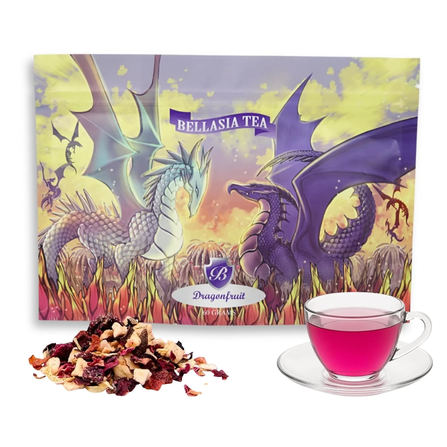 Practical Bellasia Tea Dragon Fruit for Kids Using Fruit Pieces - Caffeine Herbal Tea Blend with Ingredients Balanced Flavor- Add Loose Leaf Trendy