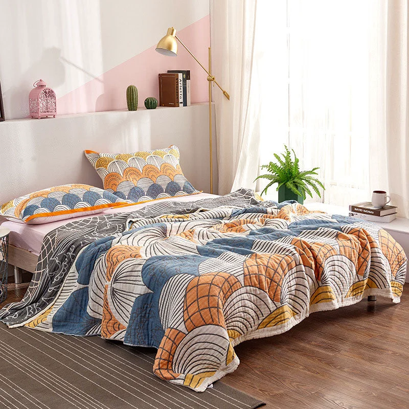 Powerful ownkoti Shell Print Cotton Quilt Reversible Blanket Advanced