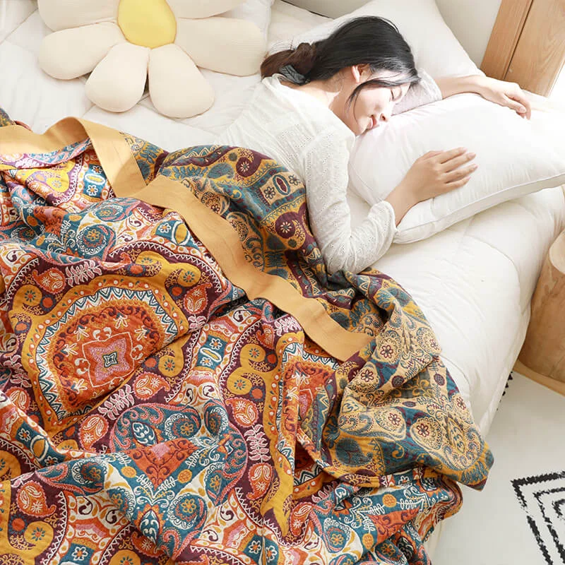 Optimized Dark Orange Comfy Reversible Cotton Quilt Smooth