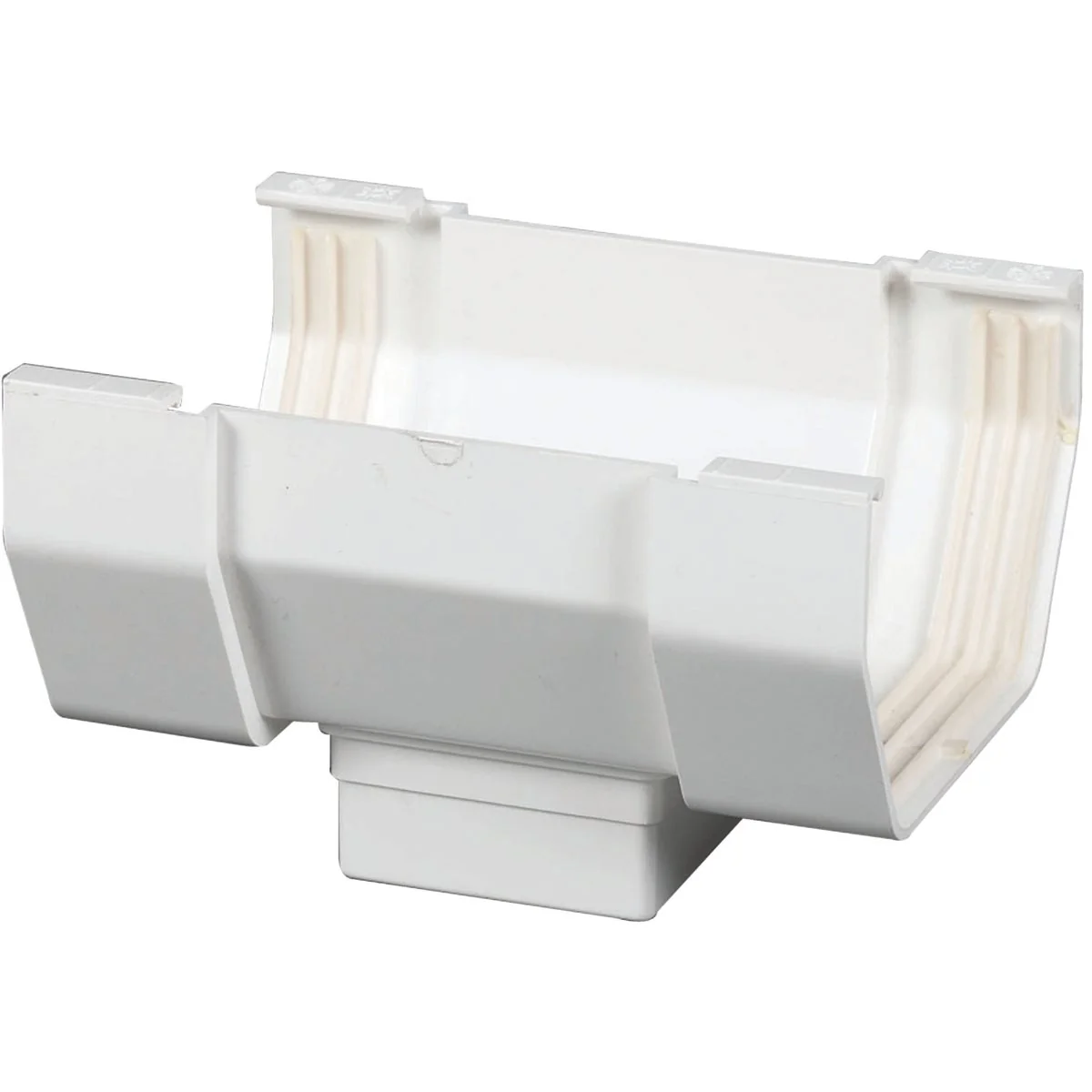 Fine Amerimax 5 In. Center Drop Outlet for White Vinyl Contemporary Gutter World-Class
