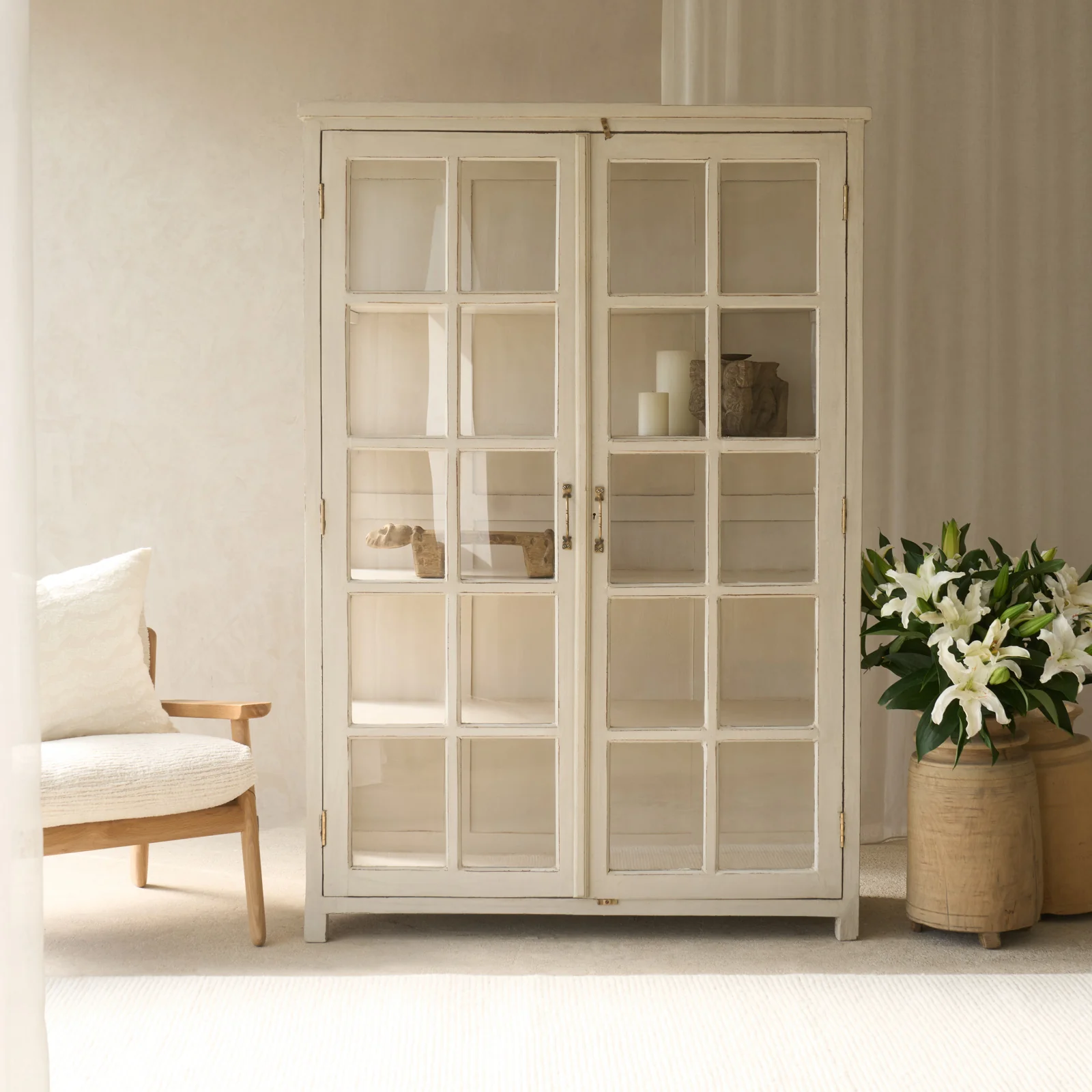Soft Vintage Large Wide Cabinet Chalk Trusted