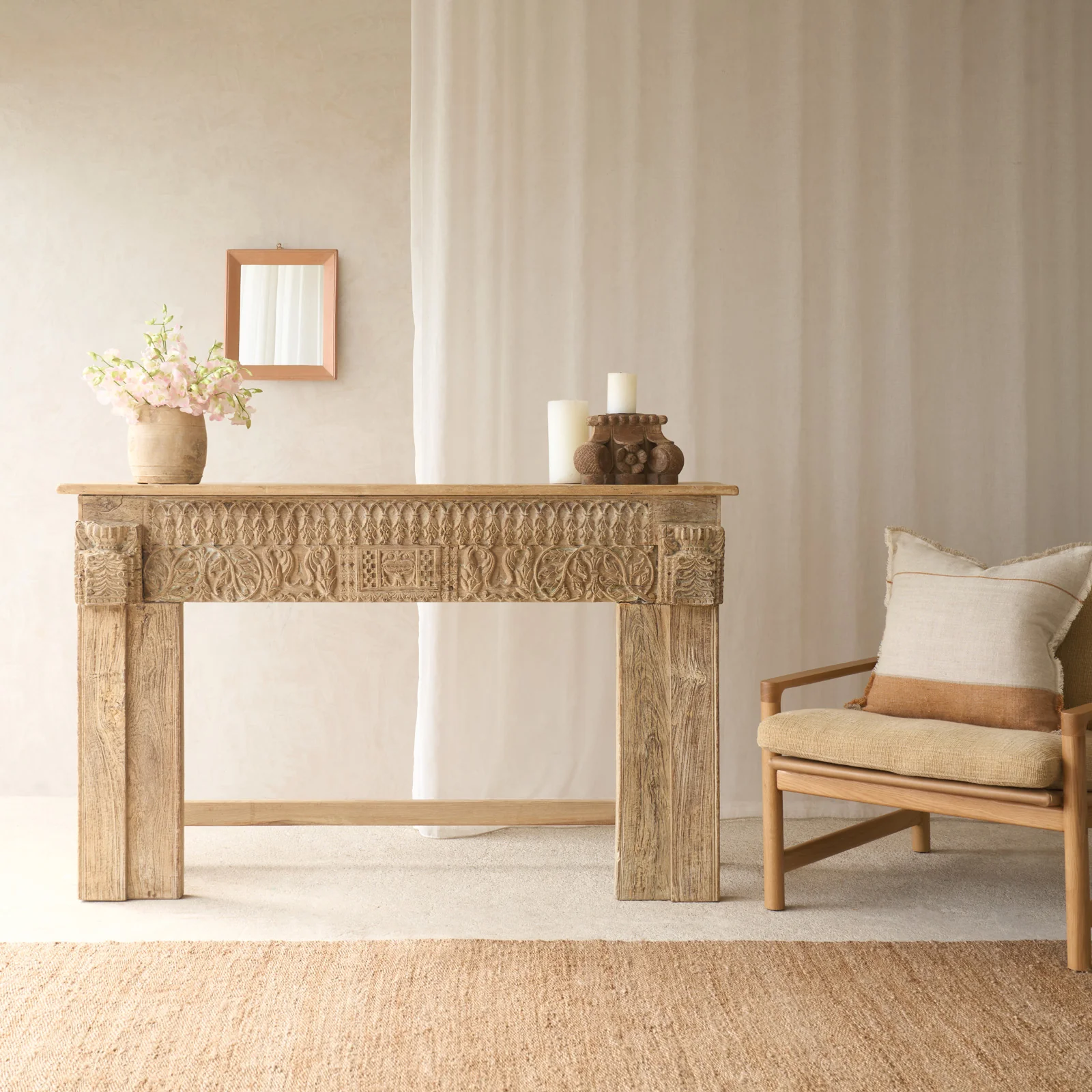 Professional Reclaimed Carved Teak Console No. 3 Crafted
