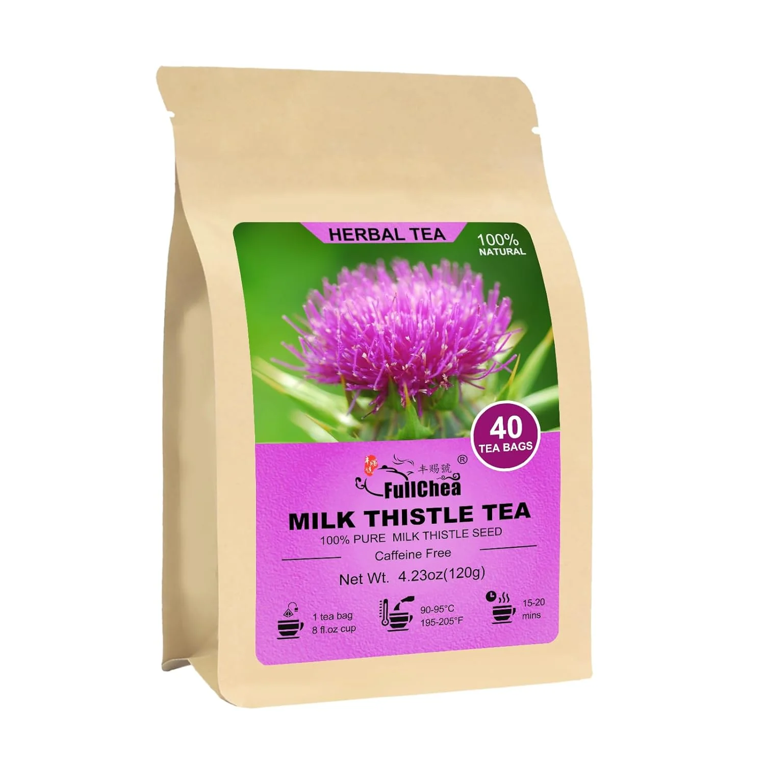 Innovative FullChea - Milk Thistle Tea Bags 3g bag Natural Seed 40 Count Pack of 1 High-Performance