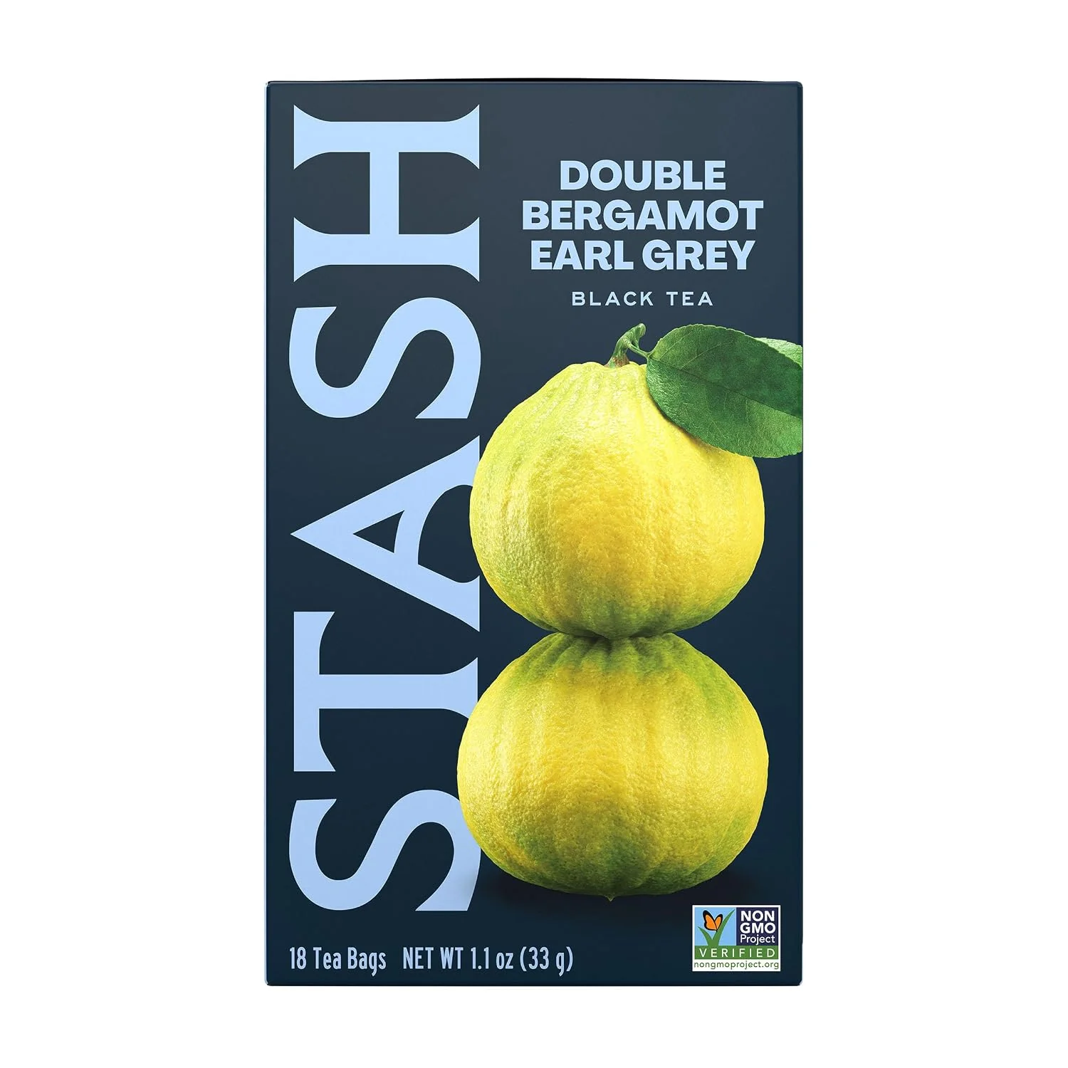Stash Tea Double Bergamot Earl Grey Black Tea - Caffeinated Non-GMO Project Premium Tea with No Artificial Ingredients 18 Count Pack of 6 - 108 Bags Total Certified