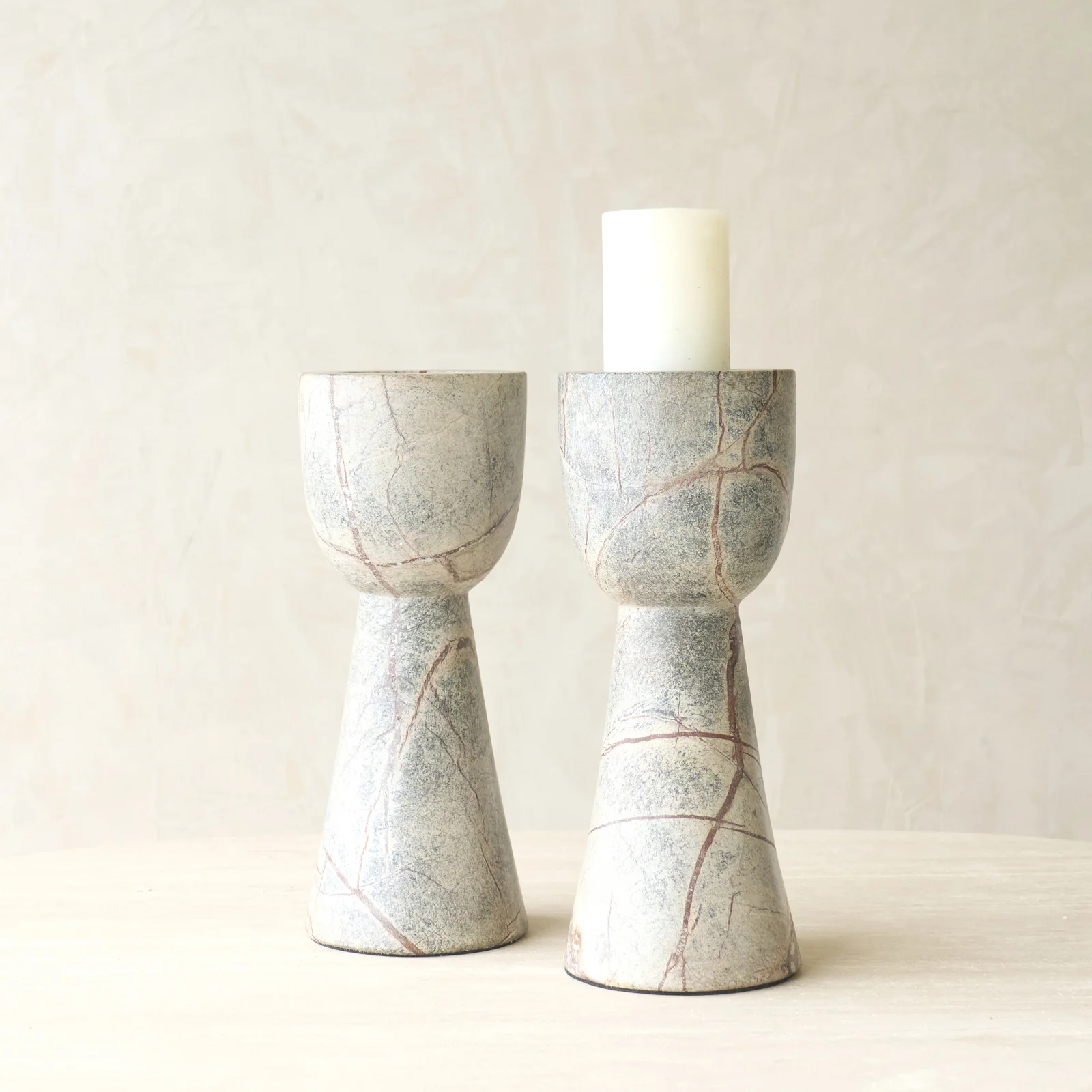 Healthy Mirage Candleholder Gray Marble Pure