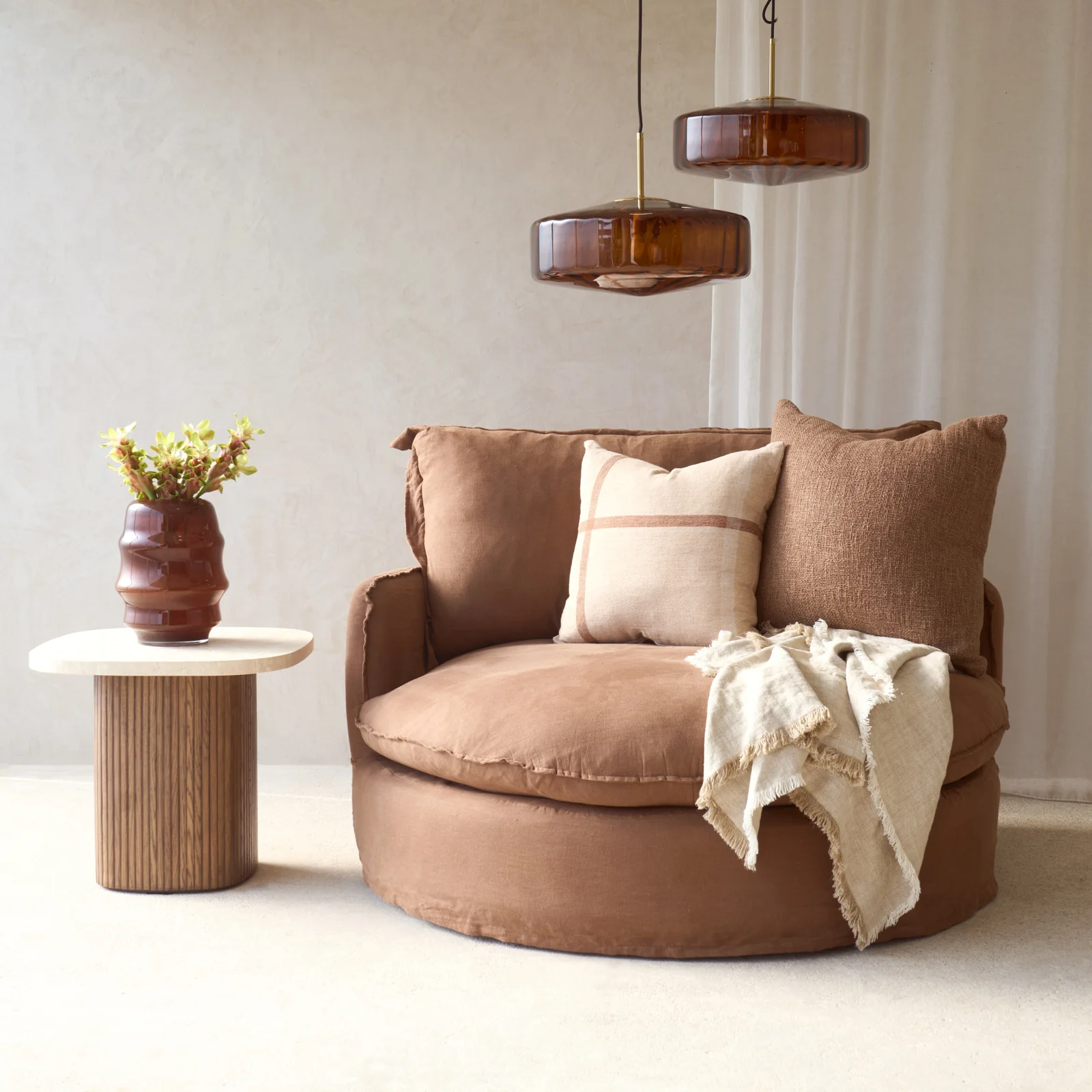 Fine Crafted Cocola Swivel Lounge Chair Mocha Durable
