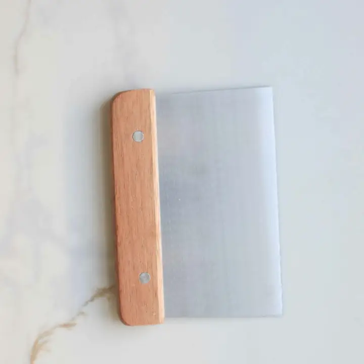 Luxury Stainless Steel Dough Scraper with Wood Handle Smooth