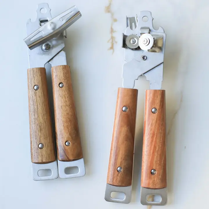 Enhanced Heirloom Wood Handle Stainless Steel Can Opener Carefully Designed