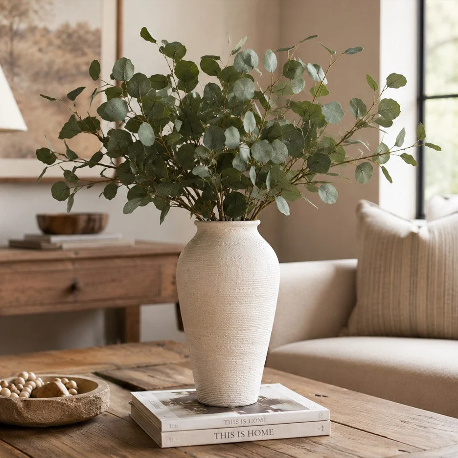 Prestigious Tall Textured White Ceramic Vase 12 Effective