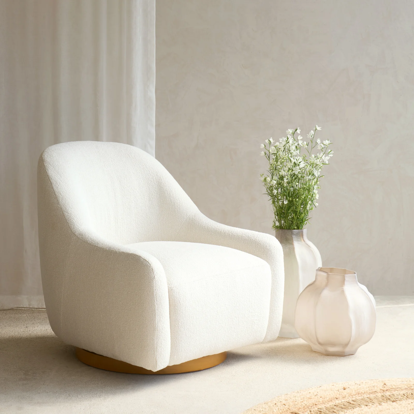 Premium Material Belize Fabric Armchair Alpaca Selected