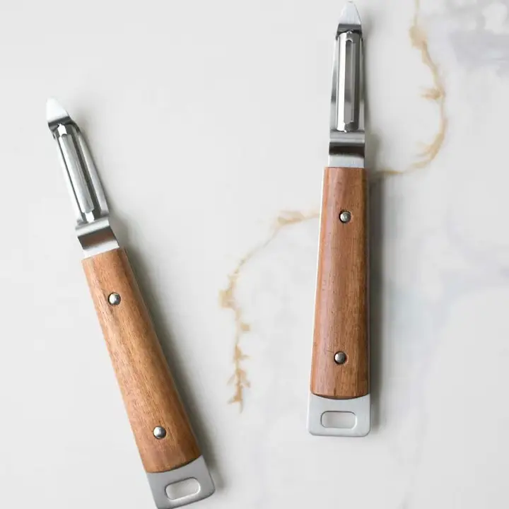 World-Class Heirloom Wood Handle Straight Vegetable Peeler Crafted