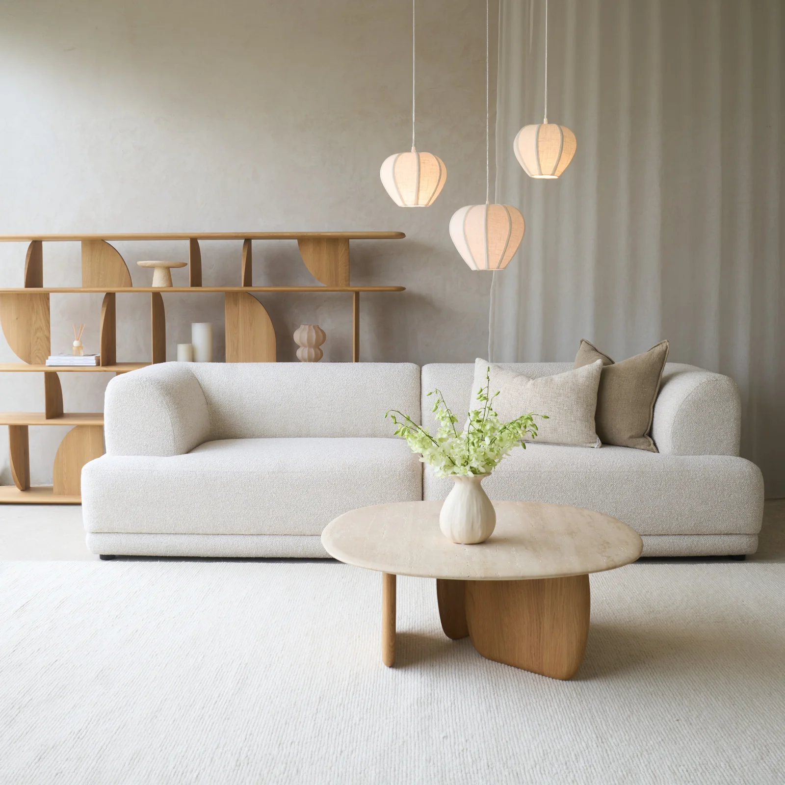 Genuine Folio Modular Sofa 3 Seater - Parchment 260cm Recyclable