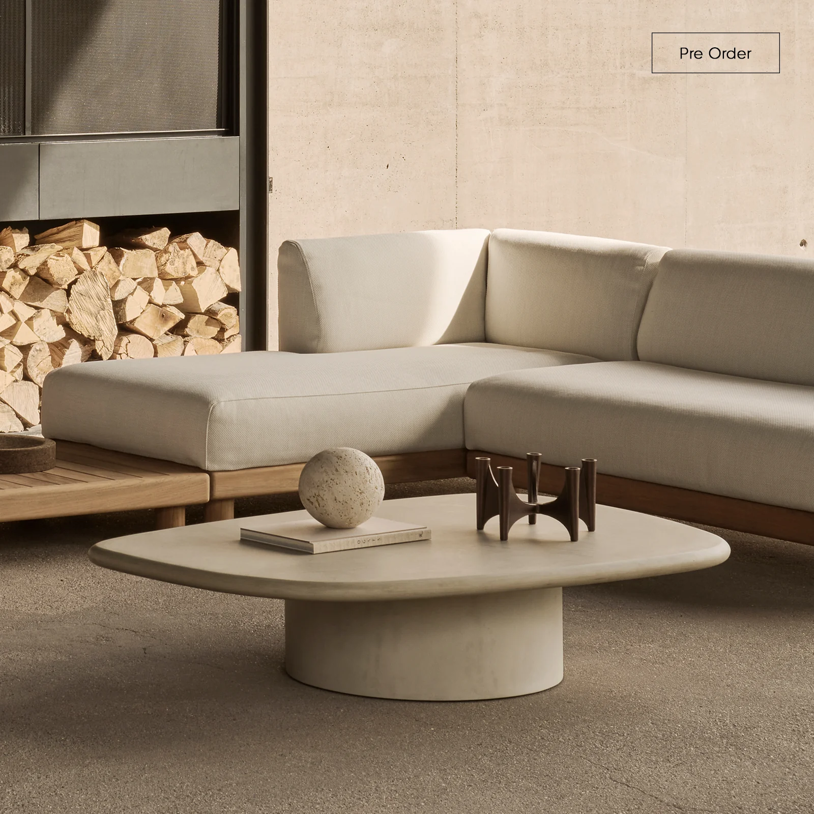 Fashionable Elements Outdoor Coffee Table Pebble 134cm Official
