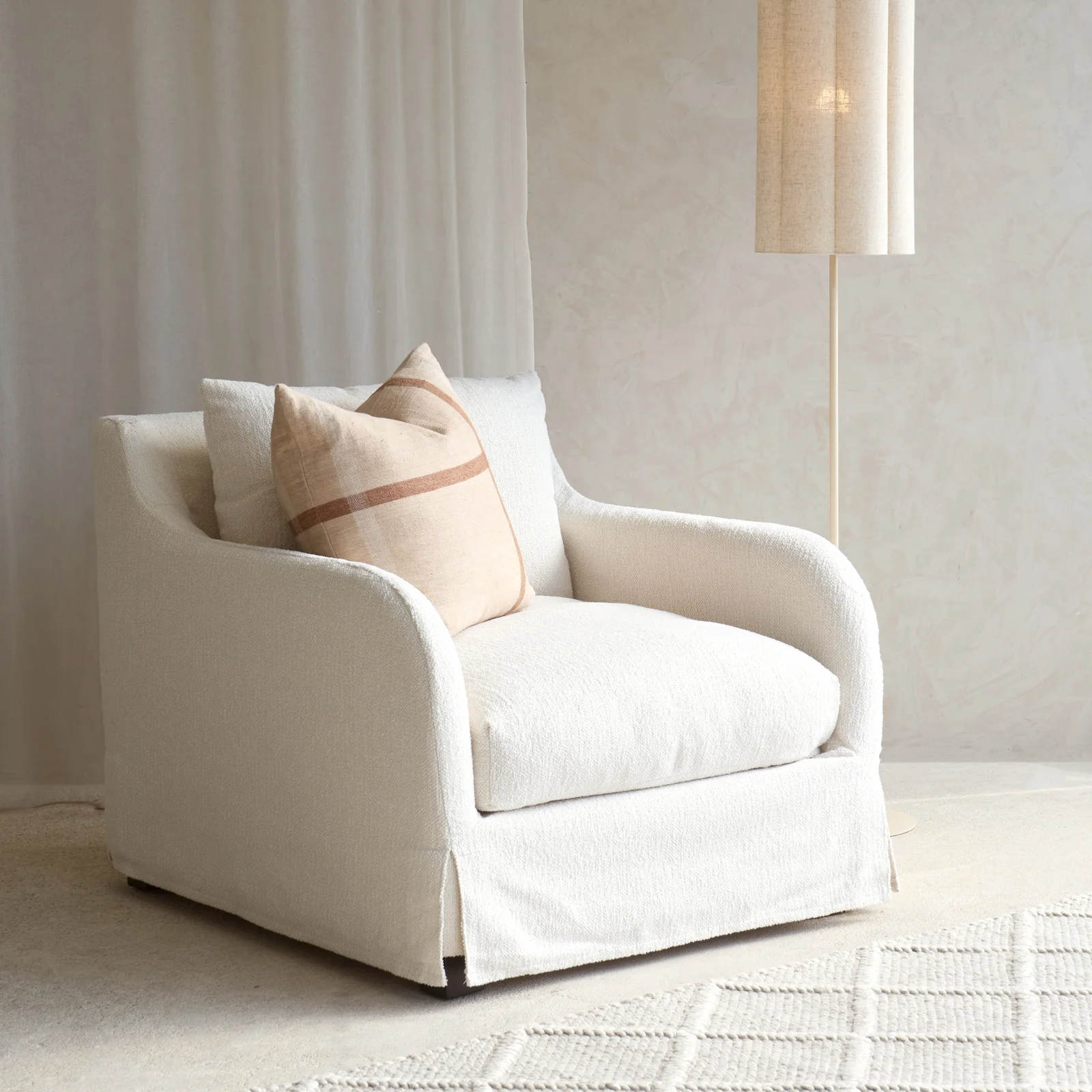 Premium Corte Fabric Armchair Alpaca Genuine