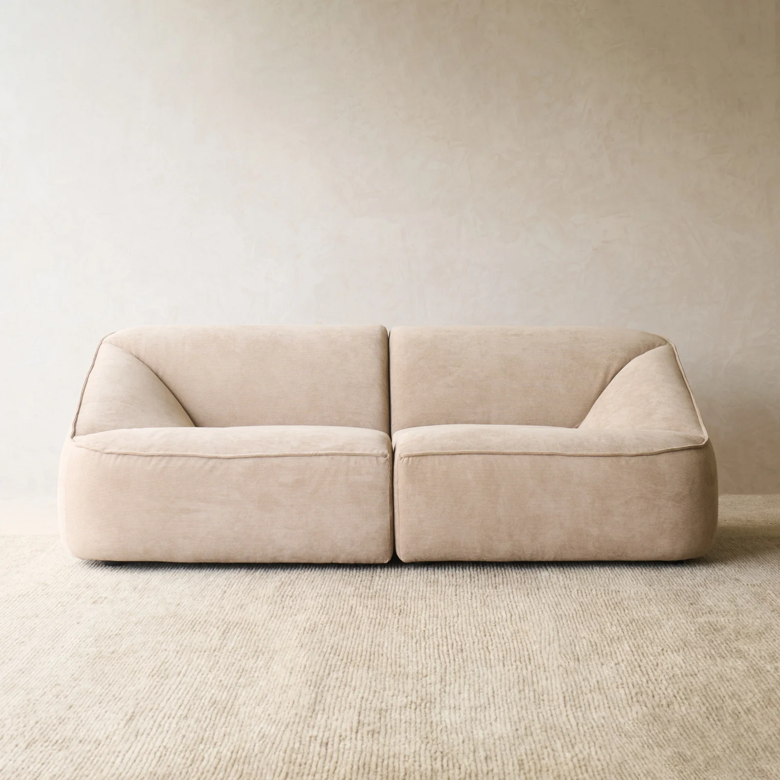 Green Facette Modular Fabric Sofa 3 Seater - Ammonite 198cm First-Class